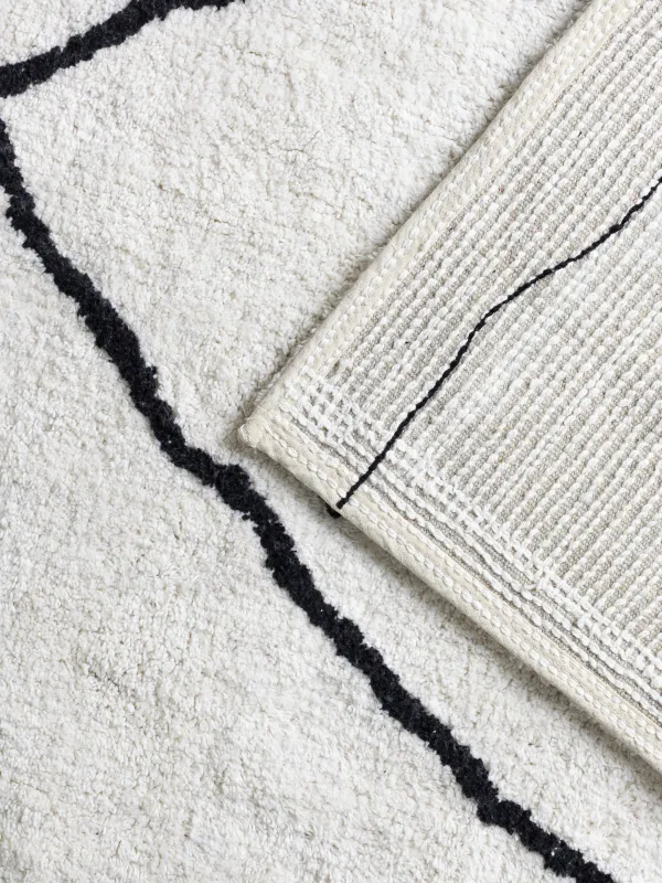 Ковер, 150х210 см, хлопок, молочный, Линии, Rhombic, image-2