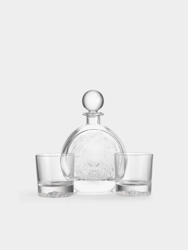 Набор для виски, 3 предмета, графин/стаканы, Лев, Elements, image-0