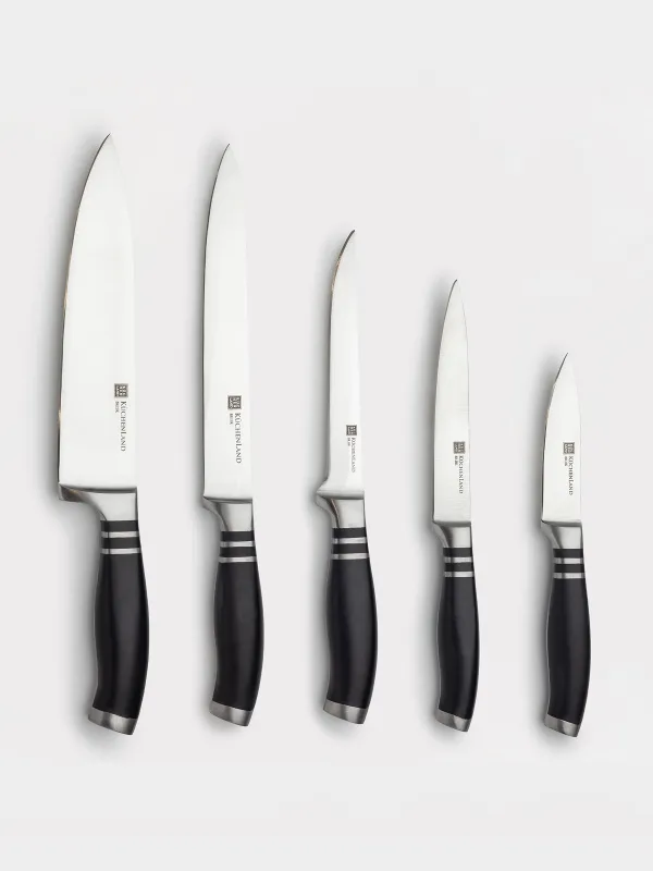 Пышақ жинағы, 5 зат, түпқоймада, болат/пластик/ағаш, image-2