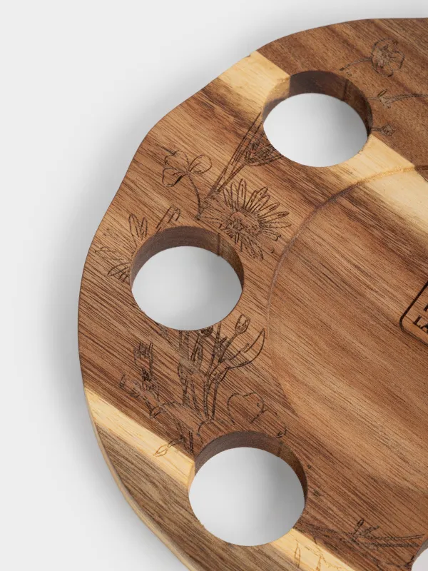 Пасха ыдысы, 23х22 см, 7 бөлім, Куличке арналған орыны бар, ағаш, Гүлдер, Noble tree, image-3