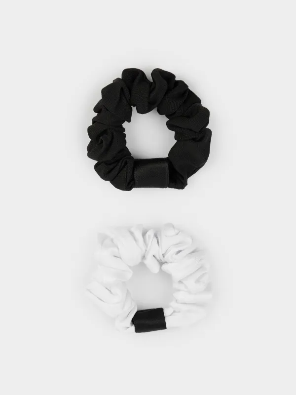 Шаш резеңкелер жинағы, 7 см, 2 дана, полиэстер, қара/ақ, Silk, image-0