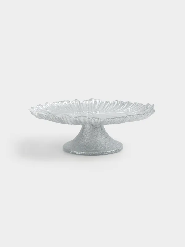 Аяқты ыдыс, 21х8 см, шыны Р, күміс түстес, Verge, image-0