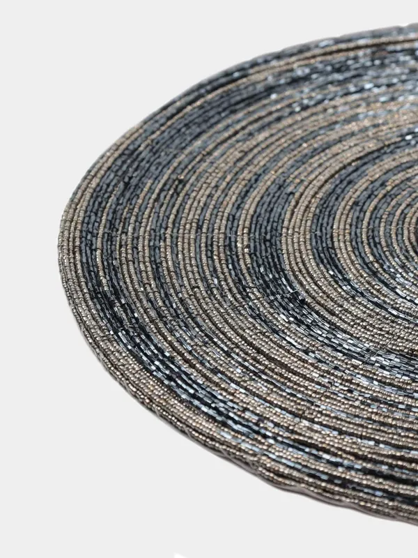 Салфетка под приборы, 36 см, из бисера, Спираль, Rotation beads, image-1