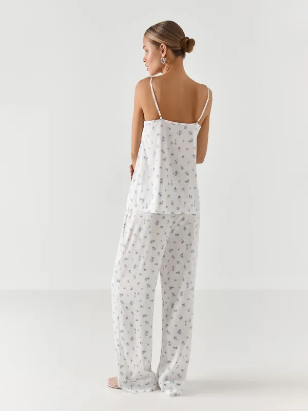 Брюки, бело-голубые, Tesia, image-4