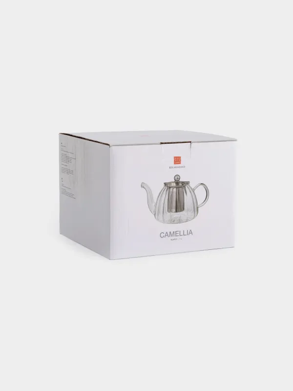 Чайник заварочный, 1 л, стекло Б/сталь, Camellia, image-4