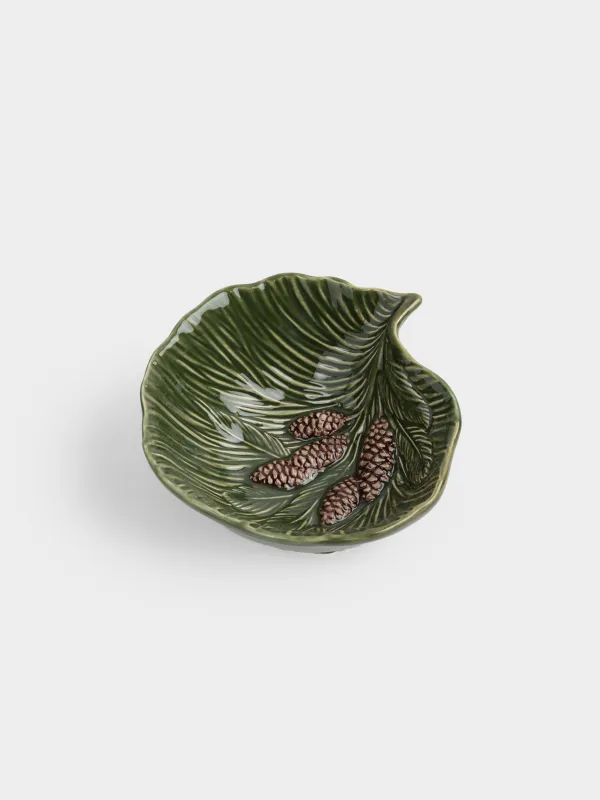 Салат ыдысы, 15х6 см, мл, керамика, жасыл, Шырша бұтағындағы шырша бүршіктері, Forest whispers, image-1