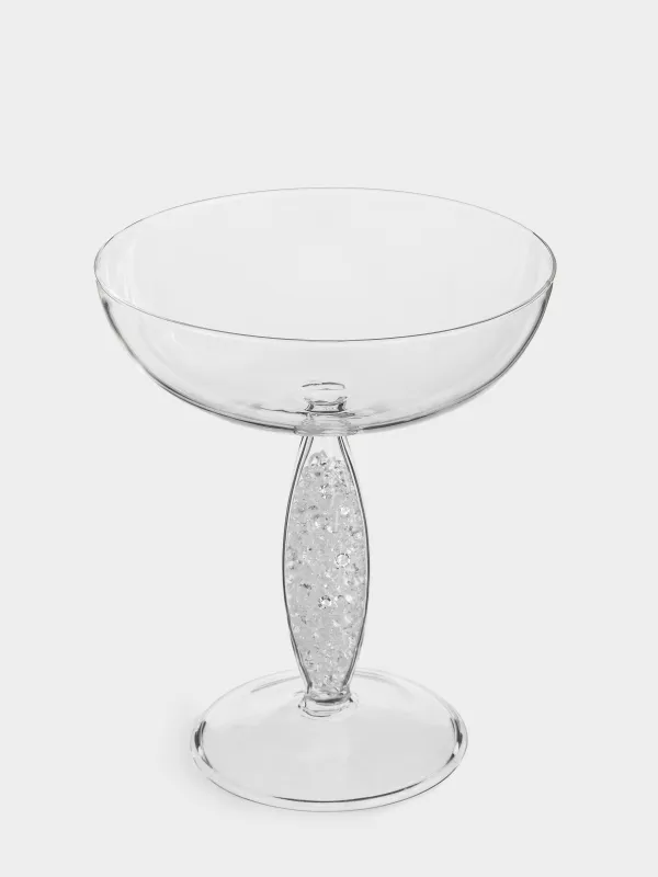 Шампан бокалы, 220 мл, шыны, ішінде кристалдары бар, Favor crystal, image-1