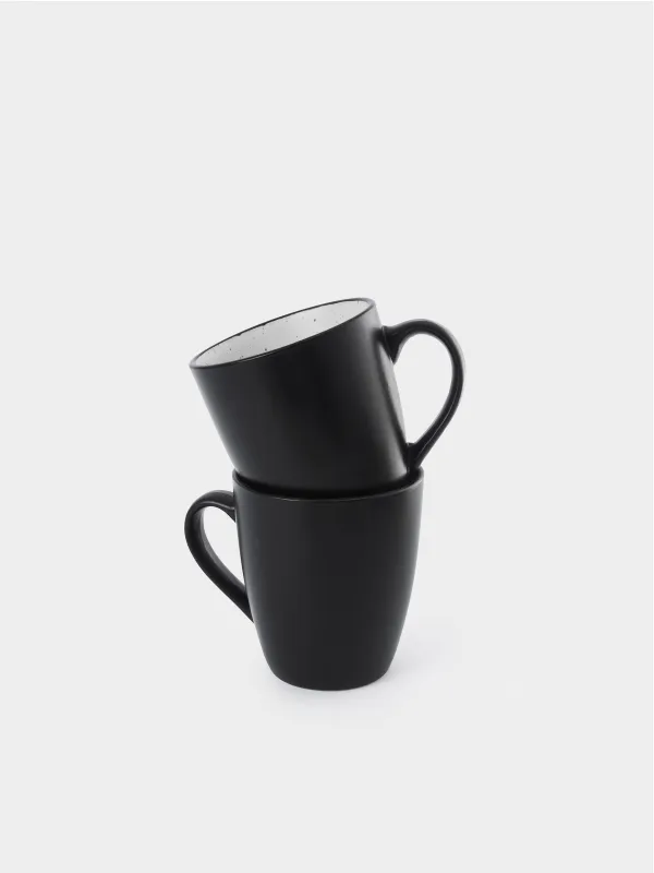 Кружка, 400 мл, 2 дана, керамика, ақ-қара, дақ, Isernia, image-0