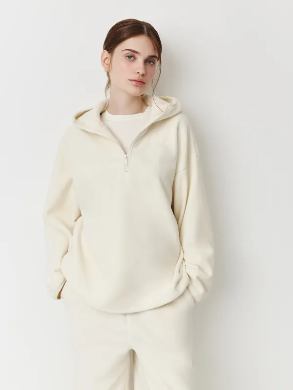 Әйелдер толстовкасы, өлшемі M, сыдырмасы бар, капюшоны бар, полиэстер, сүт түстес, Milegros, image-2