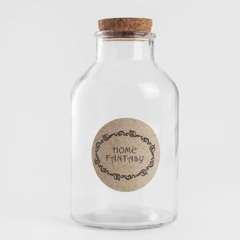 Сусымалы азық-түлікке арналған құты, 750 мл, шыны / тығын, Clear cork, image-3