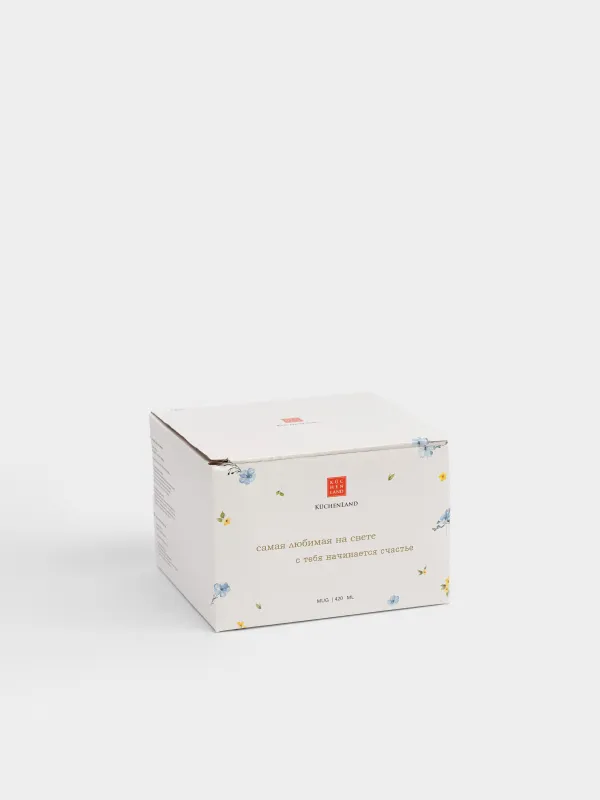 Саптыаяқ, 420 мл, керамика, сүт түстес, Әже және мимоза, Crumple flower, image-4