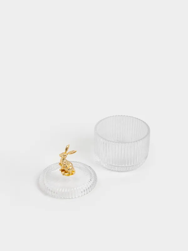 Сақтау ыдысы, 10х13 см, 280 мл, шыны Р/металл, Алтын қоян, Ribby gold, image-4