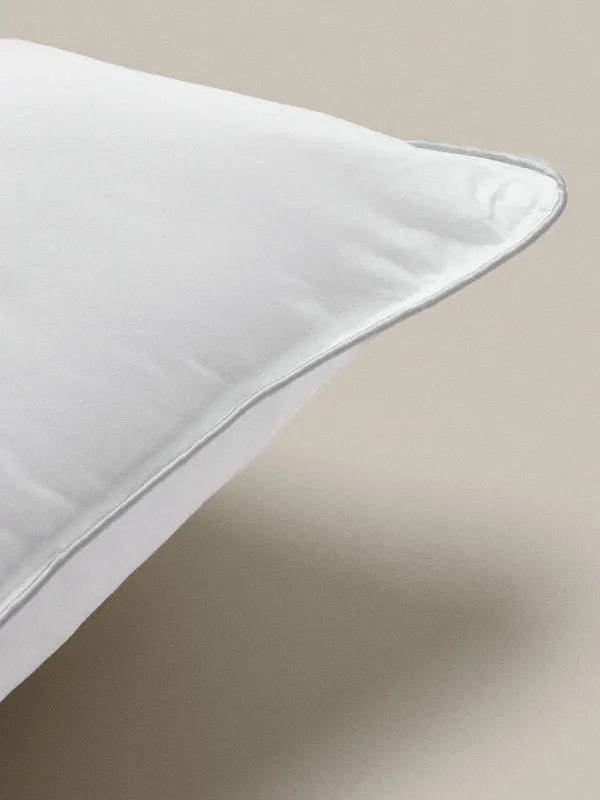 Жастық, 50х70 см, мақта/микрофибра, ақ, күміс жиектері бар, Soft cotton, image-1