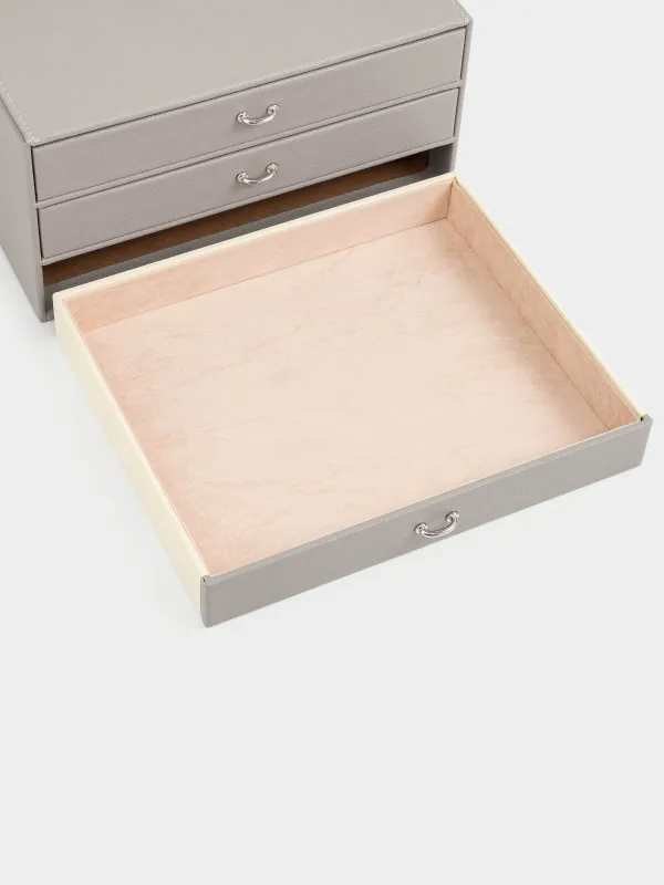 Шкатулка для украшений, 24х19 см, искусственная кожа/МДФ, серая, Premiere, image-5