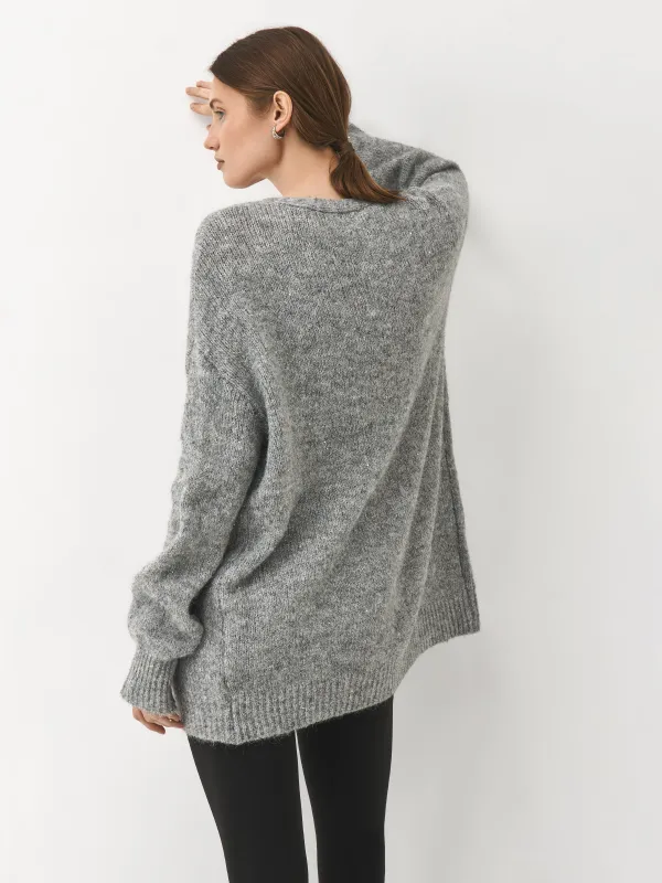 Әйелдер кардиганы, өлшемі S/M, полиэстер/нейлон/акрил/жүн, сұр, Encarna, image-5