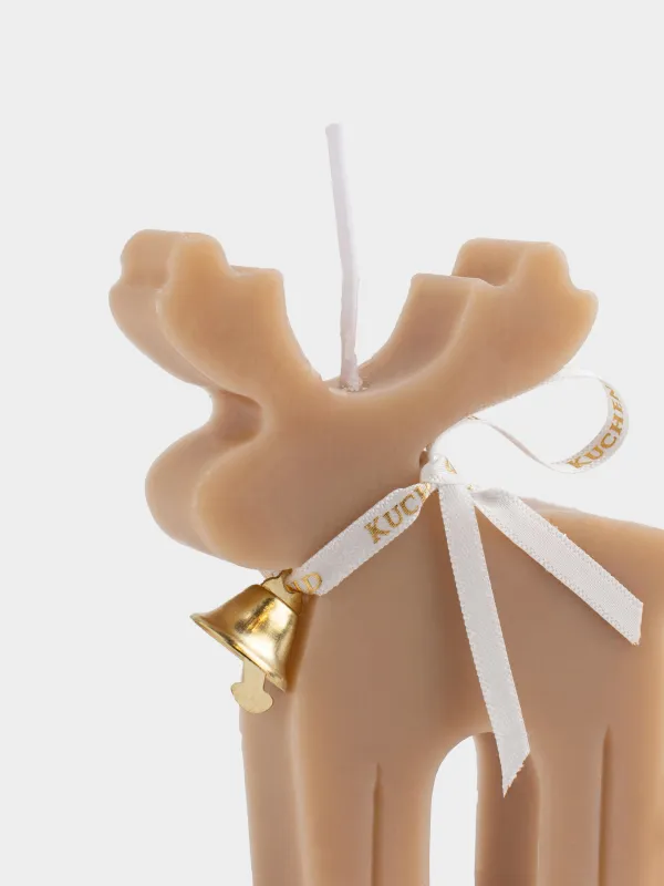 Свеча, 8x9 см, бежевая, Олень, Deer candle, image-4