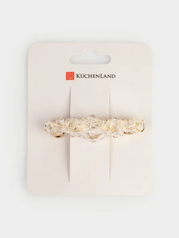Шаш қыстырғыш, 7 см, металл/шыны, Кристалдар, Jewelry crystal, image-4