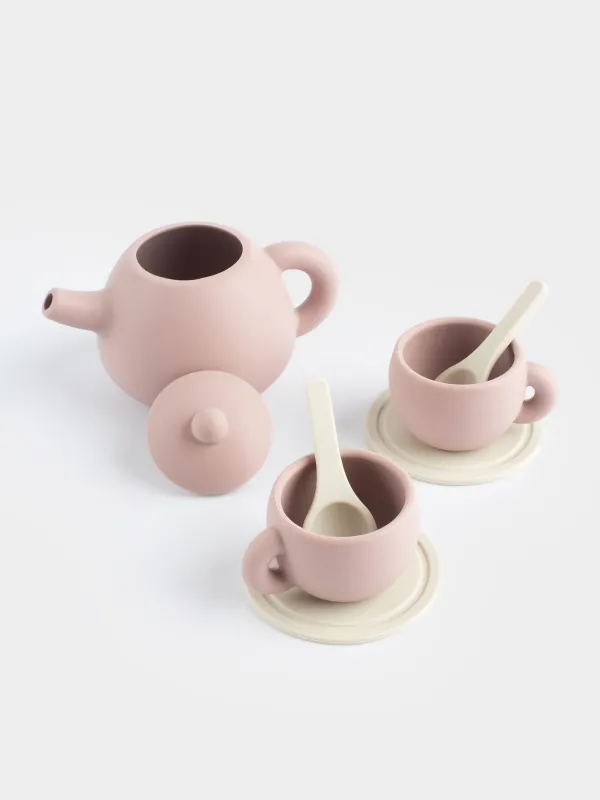 Ойын жиынтығы, балаларға арналған, 7 зат, силикон, түрлі-түсті, Шайға арналған жиынтық, Kiddy, image-1