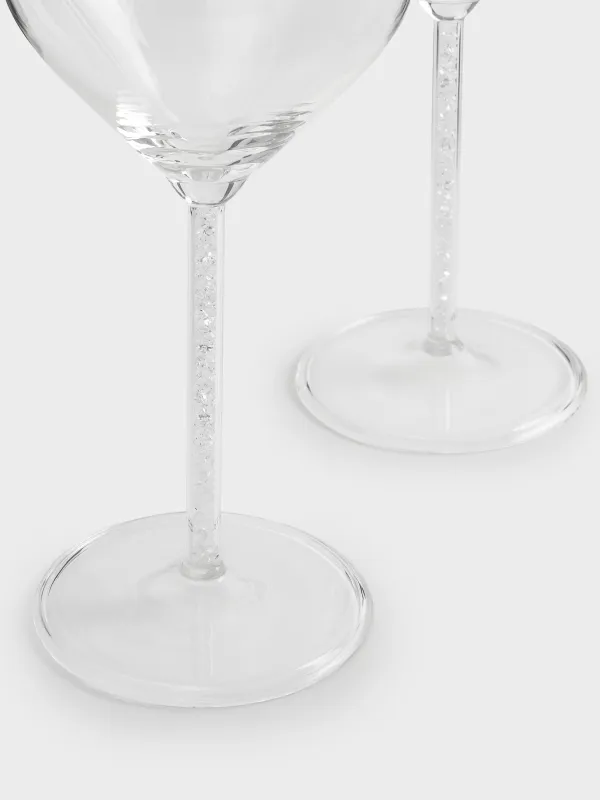 Шарап әйнегі, 450 мл, 2 дана, шыны / ринстондар, Crystal decor, image-3