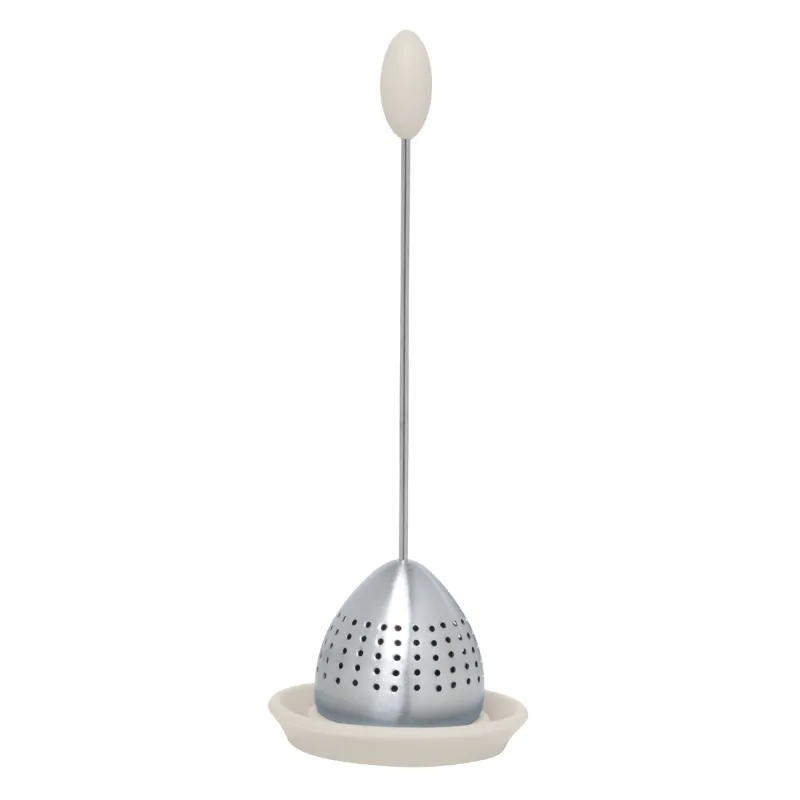 Сито для заваривания чая, 18 см, сталь/силикон, серебристо-бежевое, Метеор, Meteor