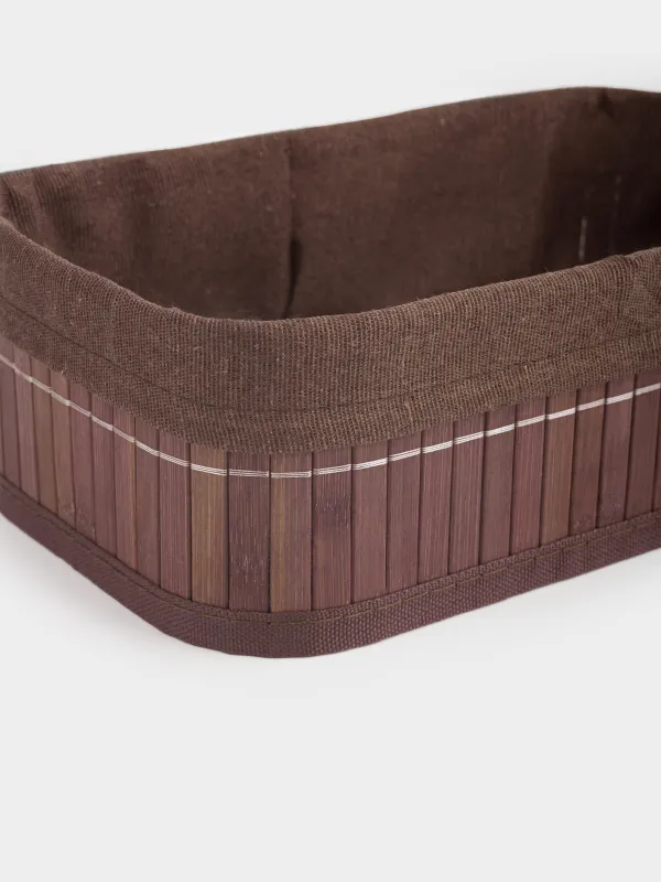 Сақтау себеті, 25х15х8 см, бамбук/мақта, тікбұрышты, қоңыр, Stem, image-4