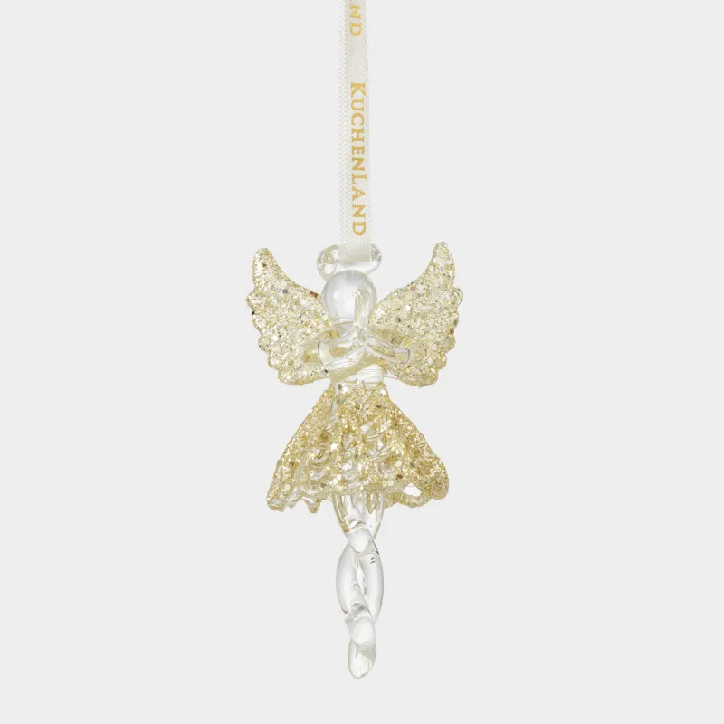 Шырша ойыншығы, 8 см, шыны, жылтырақтары бар, Періште, Angel Statuette