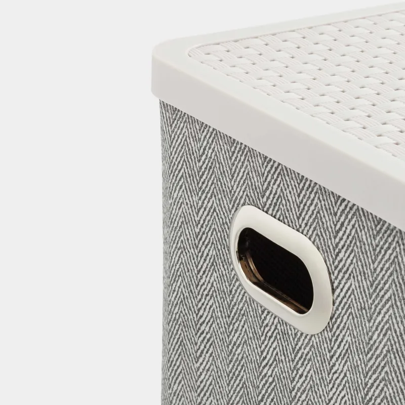 Заттарға арналған органайзер-қорап, 25х17 см, тұтқалары/қақпағы бар, тоқыма/пластик, сұр, Pedant new, image-5