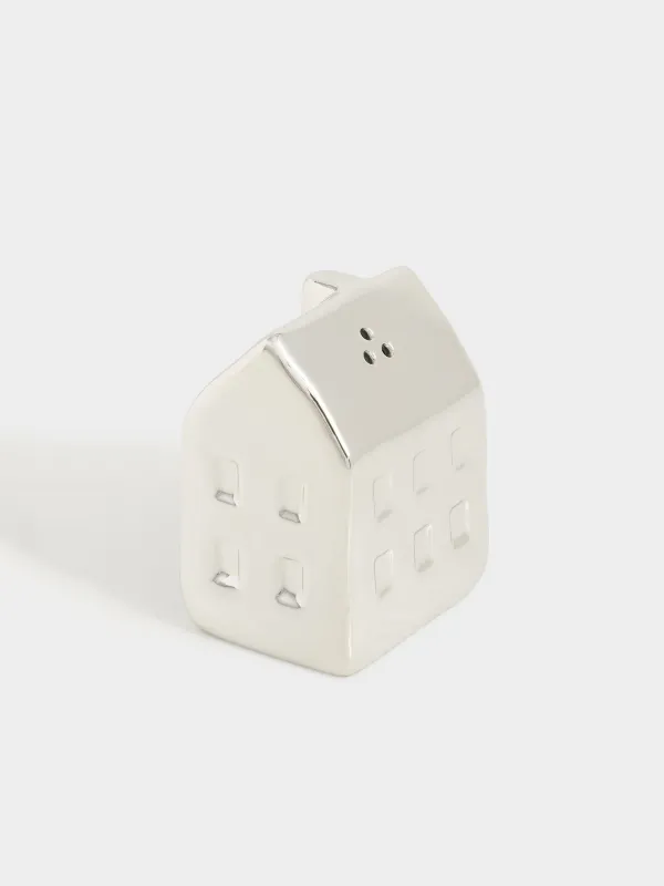 Тұз немесе бұрышқа арналған ыдыс, 6 см, фарфор Р, алтын, Үй, House shape, image-0