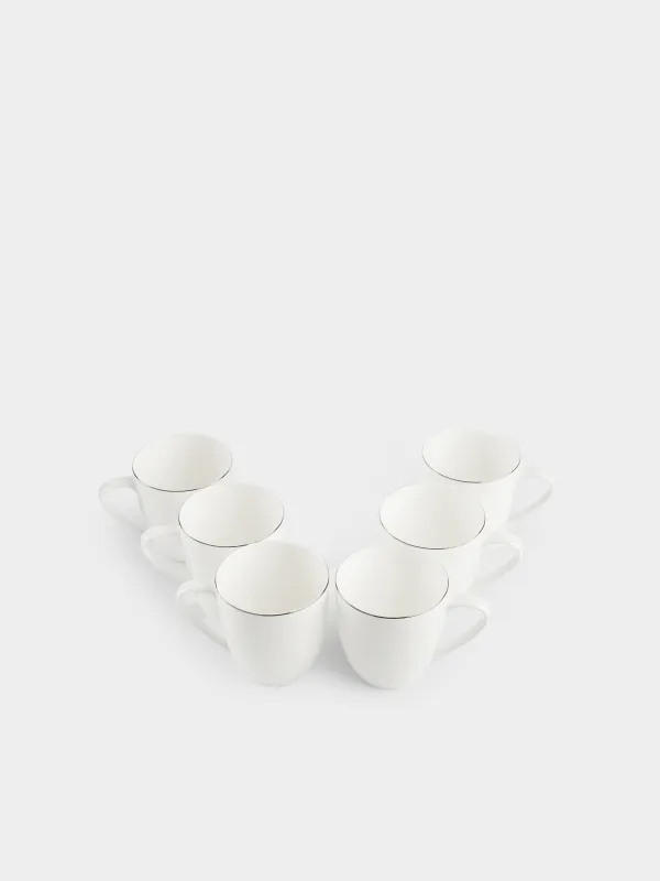Саптыаяқ, 450 мл, 6 дана, фарфор F, ақ, Ideal silver, image-2