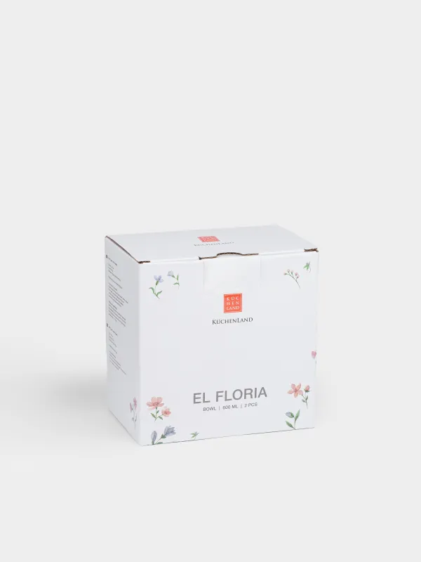 Кесе, 14х7 см, 600 мл, 2 дана, фарфор N, ақ, Нәзік гүлдер, El floria, image-4