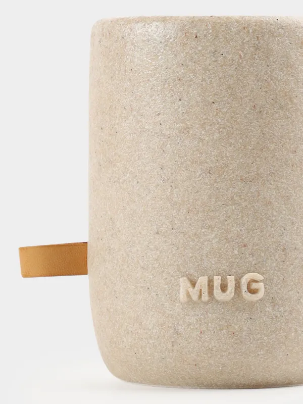 Жуынатын бөлмеге арналған стақан, 10 см, полирезин, сарғылт-қоңыр, дақ, Dune, image-1