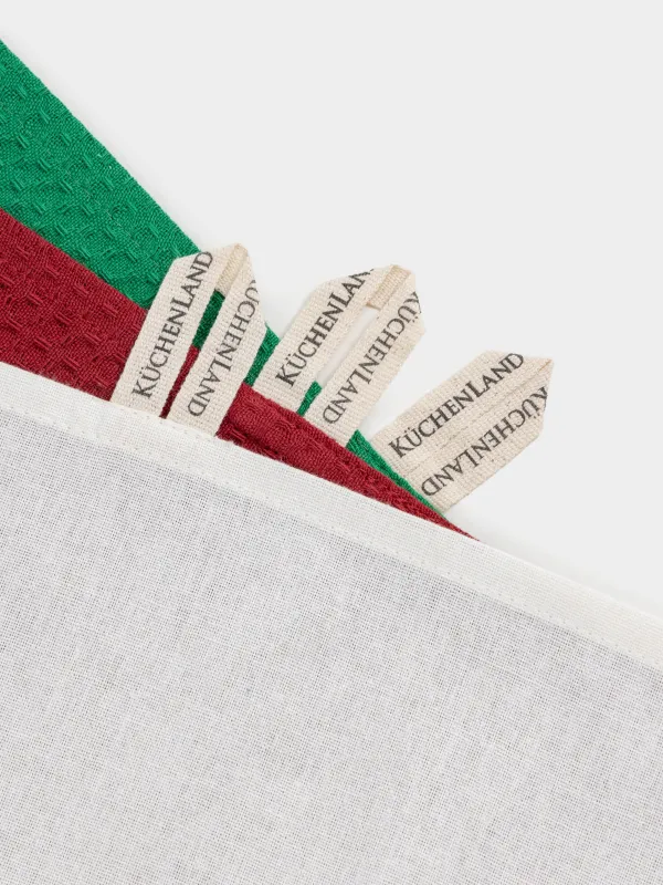 Полотенце кухонное, 40х60 см, 3 шт, хлопок, молочное/зеленое/красное, Графичные лошади, Horse trio, image-7