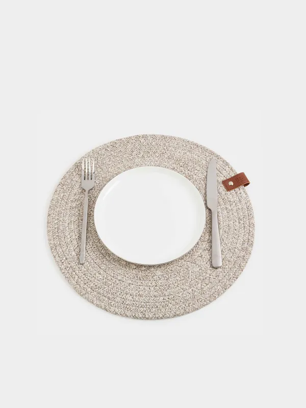 Аспаптарға арналған майлық, 38 см, полиэстер/мақта, дөңгелек, сарғылт-қоңыр, Swivel, image-3