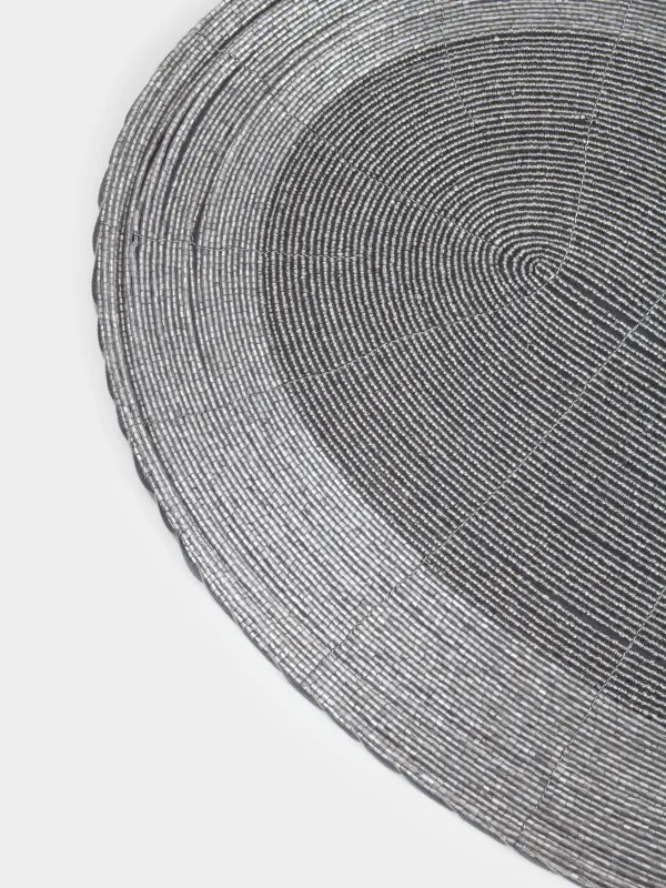 Аспаптарға арналған майлық, 31х41 см, моншақтар, сопақ, қою сұр, Shiny beads, image-4