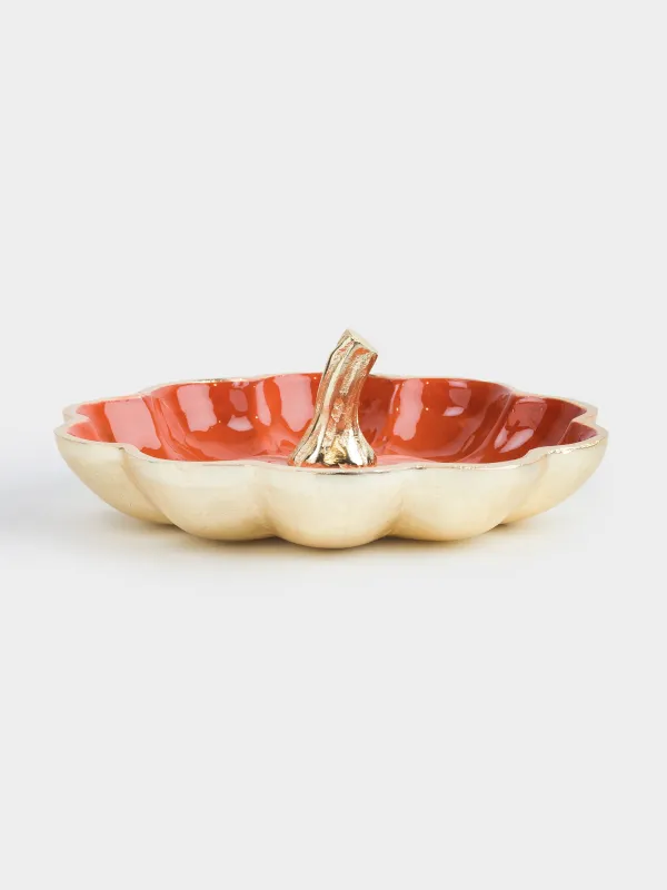 Блюдо декоративное, 20х6х2 см, металл, оранжево-золотистое, Тыква, Forest symphony, image-1