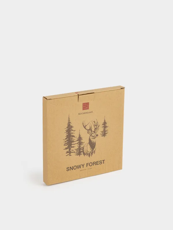 Тіскебасар тәрелкесі, 22 см, керамика, түс, Дизайн, Snowy forest, image-5