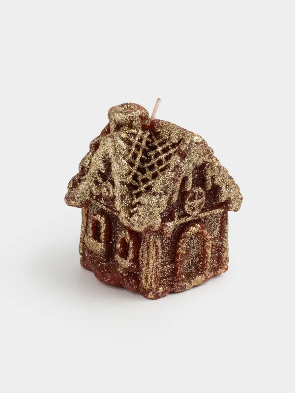 Свеча, 7х9 см, с блестками, Домик, House shape, image-1