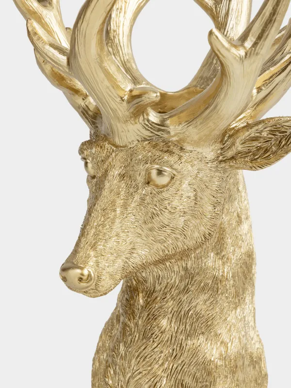 Ваза декоративная, 31 см, полирезин, золотистая, Голова оленя, Deer gold, image-2