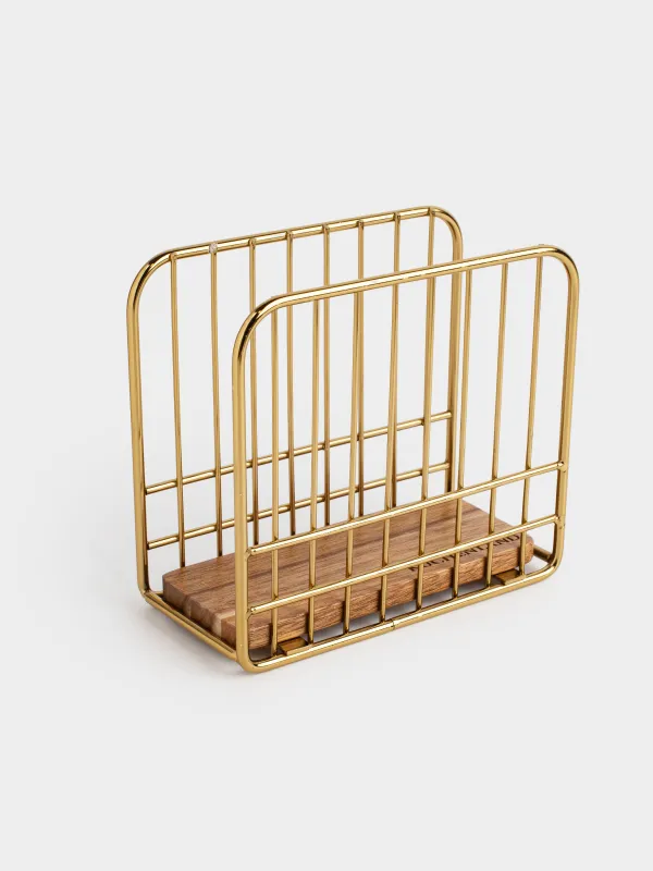 Майлық салғыш, 14 см, металл/ағаш, алтын, Twist gold, image-1