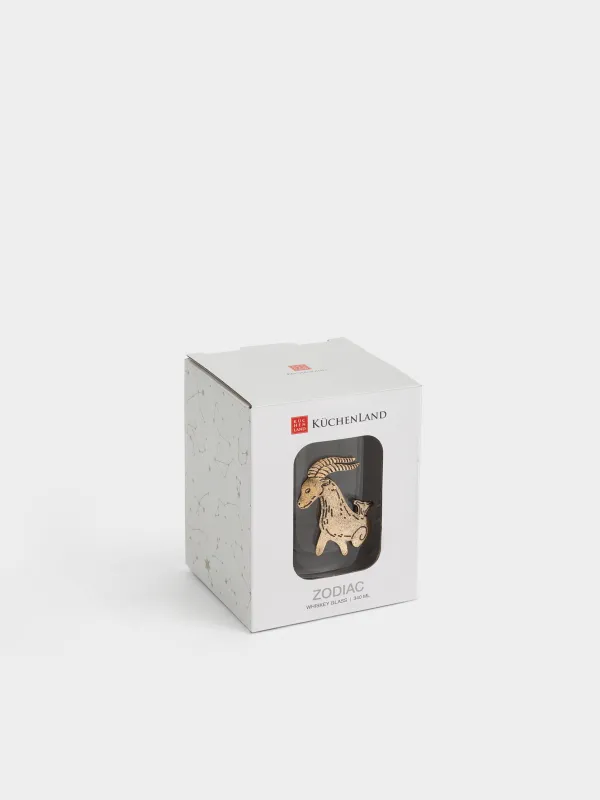 Виски стақаны, 10 см, 340 мл, шыны/металл, алтын түстес, Тауешкі, Zodiac, image-5