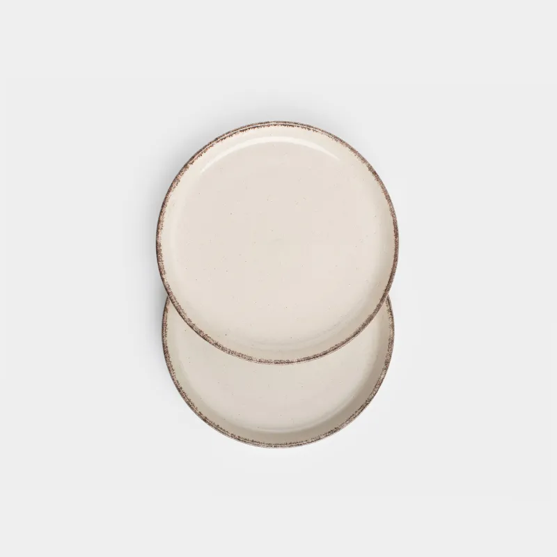 Тіскебасар тәрелкесі, 19 см, 2 дана, керамика, сарғылт-қоңыр, дақты, Speckled glaze