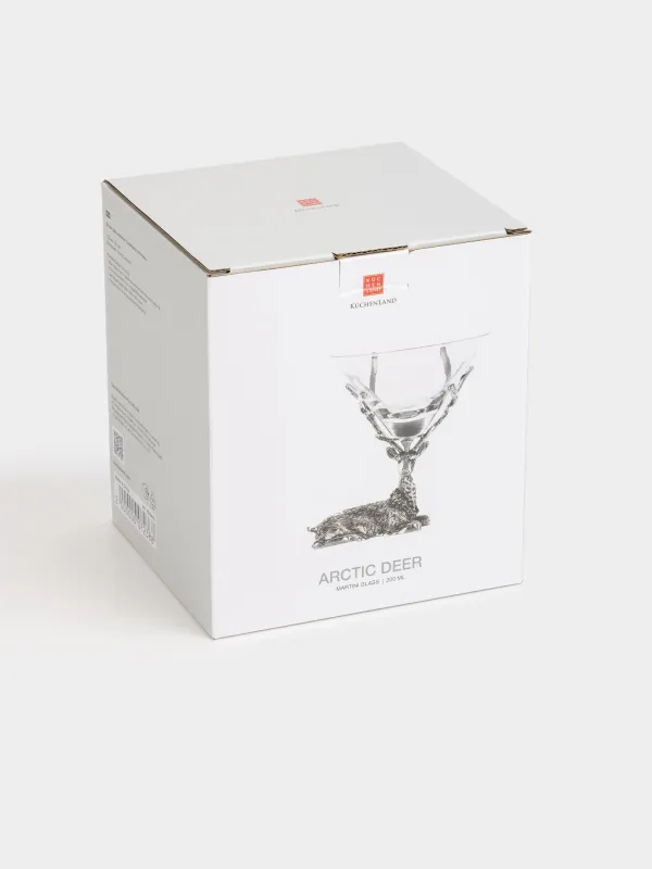 Бокал для мартини, 300 мл, стекло/металл, Серебристый олень, Arctic deer, image-5