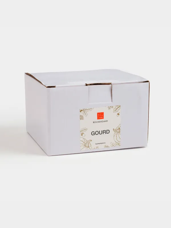 Кокотница, 11 см, 340 мл, қақпағы бар, керамика, сүт түстес алтын, дақтары бар, Асқабақ, Gourd, image-6