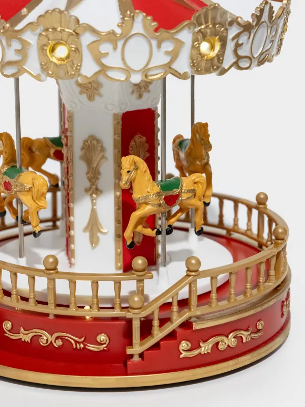 Статуэтка музыкальная, 23 см, с подсветкой, Карусель, Golden style, image-1