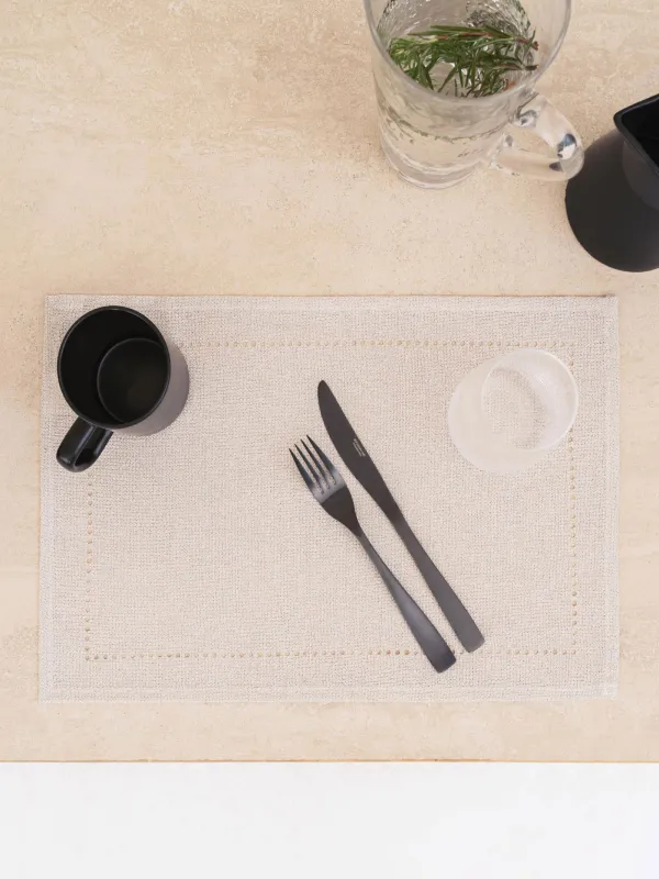 Аспап астындағы майлық, 30х45 см, полиэстер, тікбұрышты, күміс Крем, Hemstitch, image-5