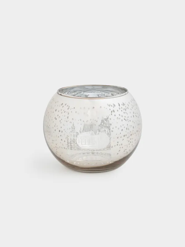 Шам ұстағыш, 15 см, шай шамына арналған, шыны, шампан, Үйлер, Champagne style, image-0