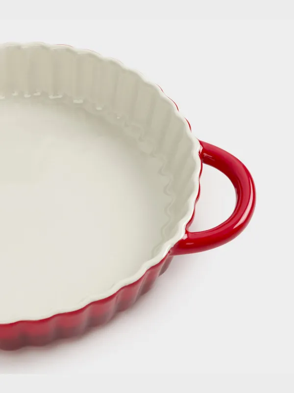 Пісіруге арналған ыдыс, 22 см, керамика, дөңгелек, қою қызыл, Cakes gradient, image-1