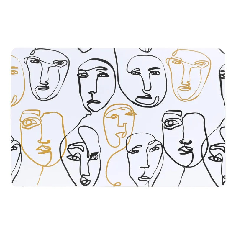 Аспап астындағы майлық, 28x43 см, 2 дана, пластик, тікбұрышты, ақ, Контурлы беттер, Plastic print