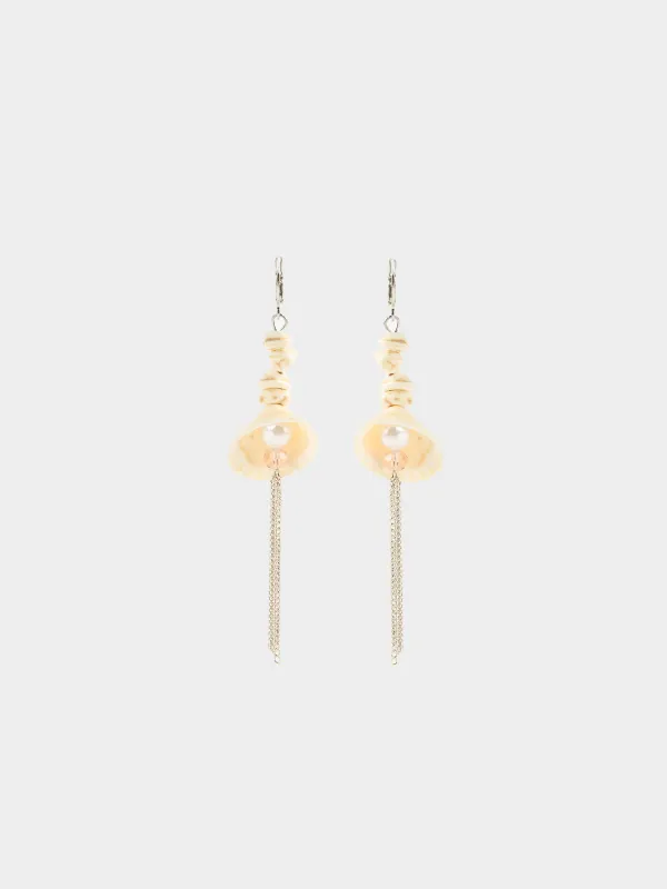 Сырғалар, 8 см, 2 дана, металл/қабыршақ, күміс, Теңіз ирекшелері, Jewelry seaside, image-0