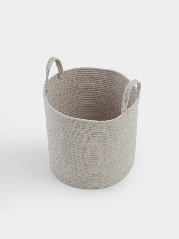 Сумка для хранения белья, 38х36 см, с ручками, хлопок/полиэстер, круглая, молочная, Tote, image-1